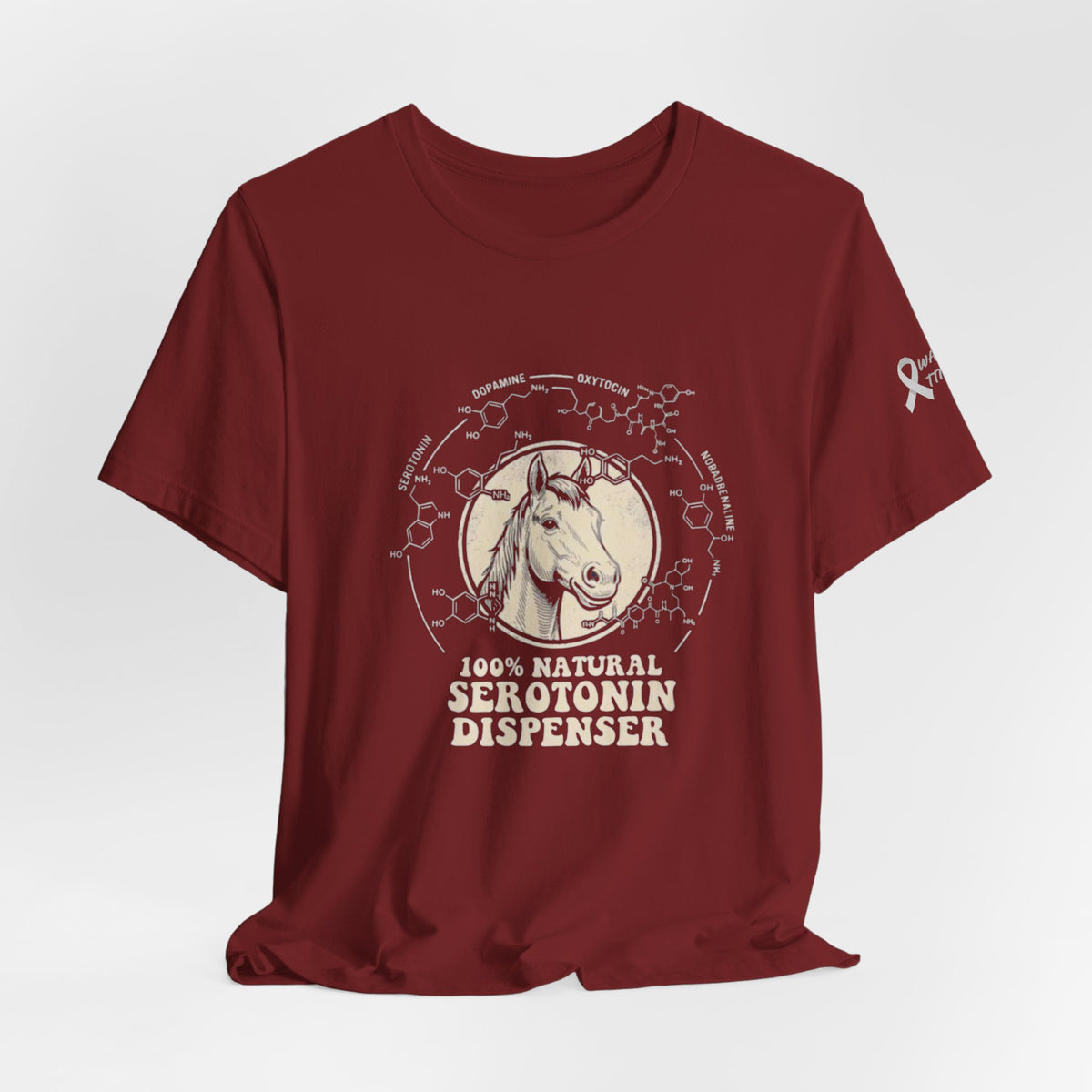 Horse 100% Natural Serotonin Dispenser T-Shirt | Equestrian Mental Health Graphic Tee