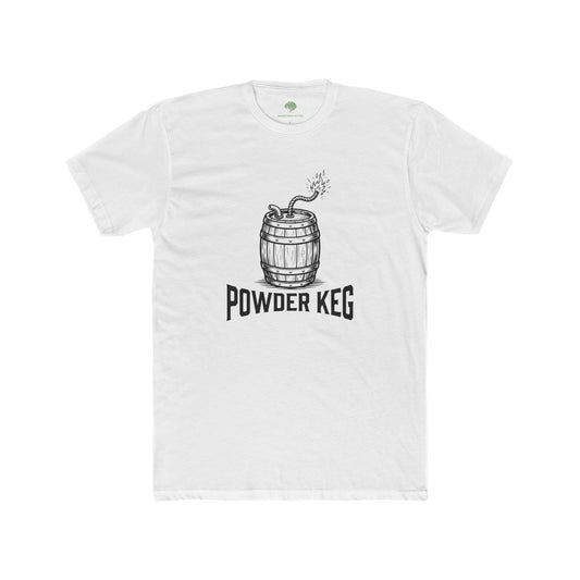 Powder Keg Barrel Graphic Tee — Vintage Explosion Illustration T-Shirt