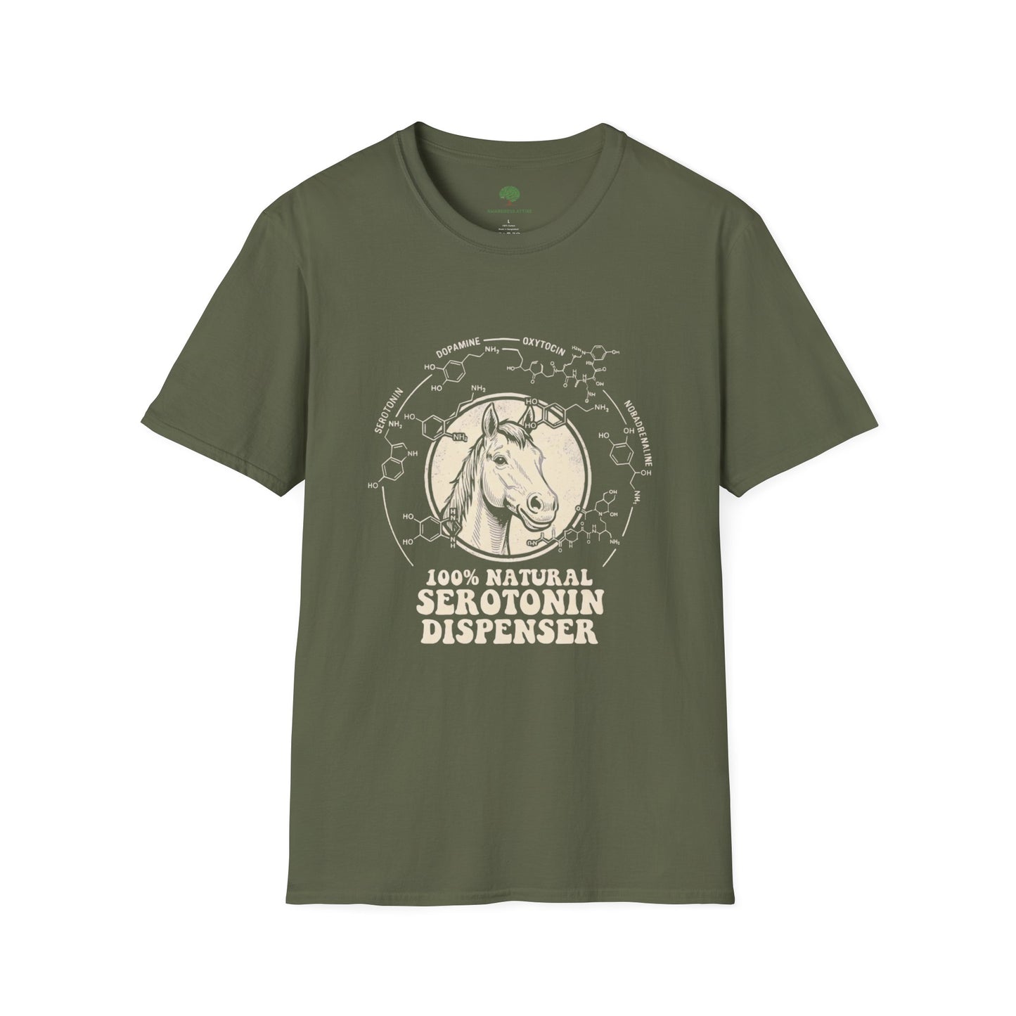 100% Natural Serotonin Dispenser Horse Graphic Tee