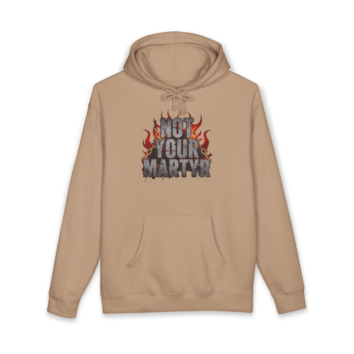 'Not Your Martyr' Grunge Flame Graphic Mental Health Hoodie