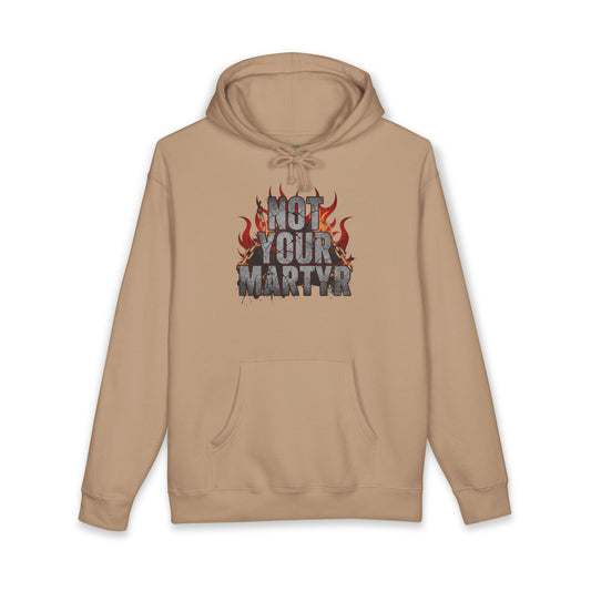 'Not Your Martyr' Grunge Flame Graphic Mental Health Hoodie
