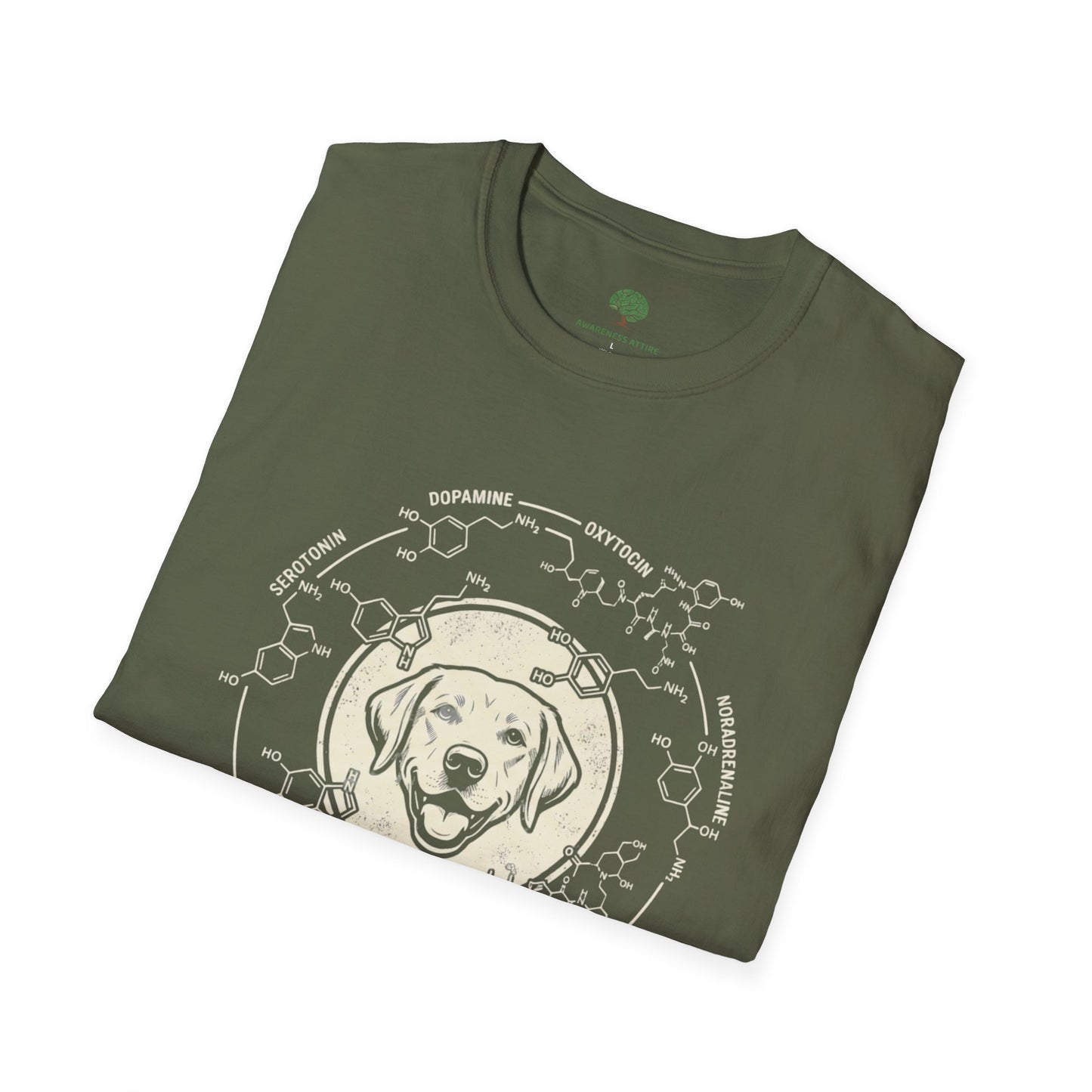 Serotonin Dispenser Dog T-Shirt — 100% Natural Retro Pup Graphic Tee