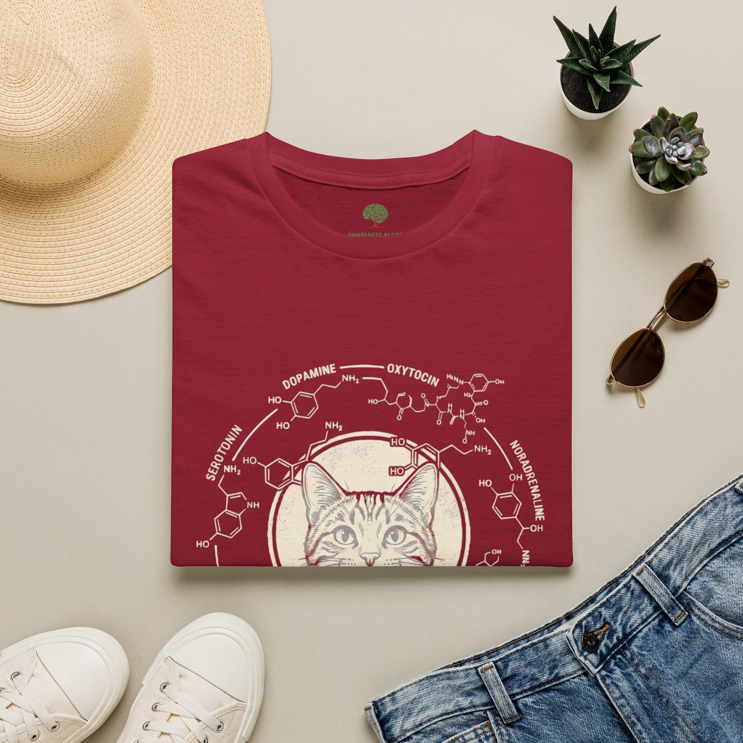 100% Natural Serotonin Dispenser Cat Graphic Tee