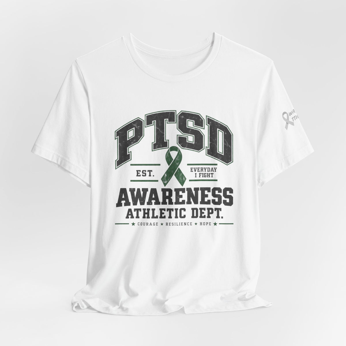 PTSD Awareness Athletic Department Green Ribbon Tee