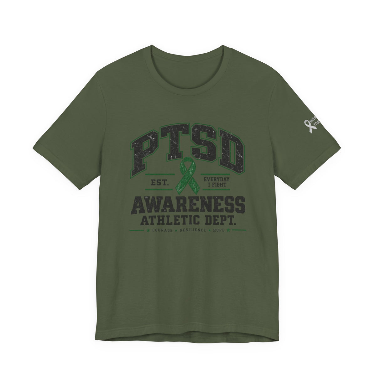 PTSD Awareness Athletic Department Green Ribbon Tee