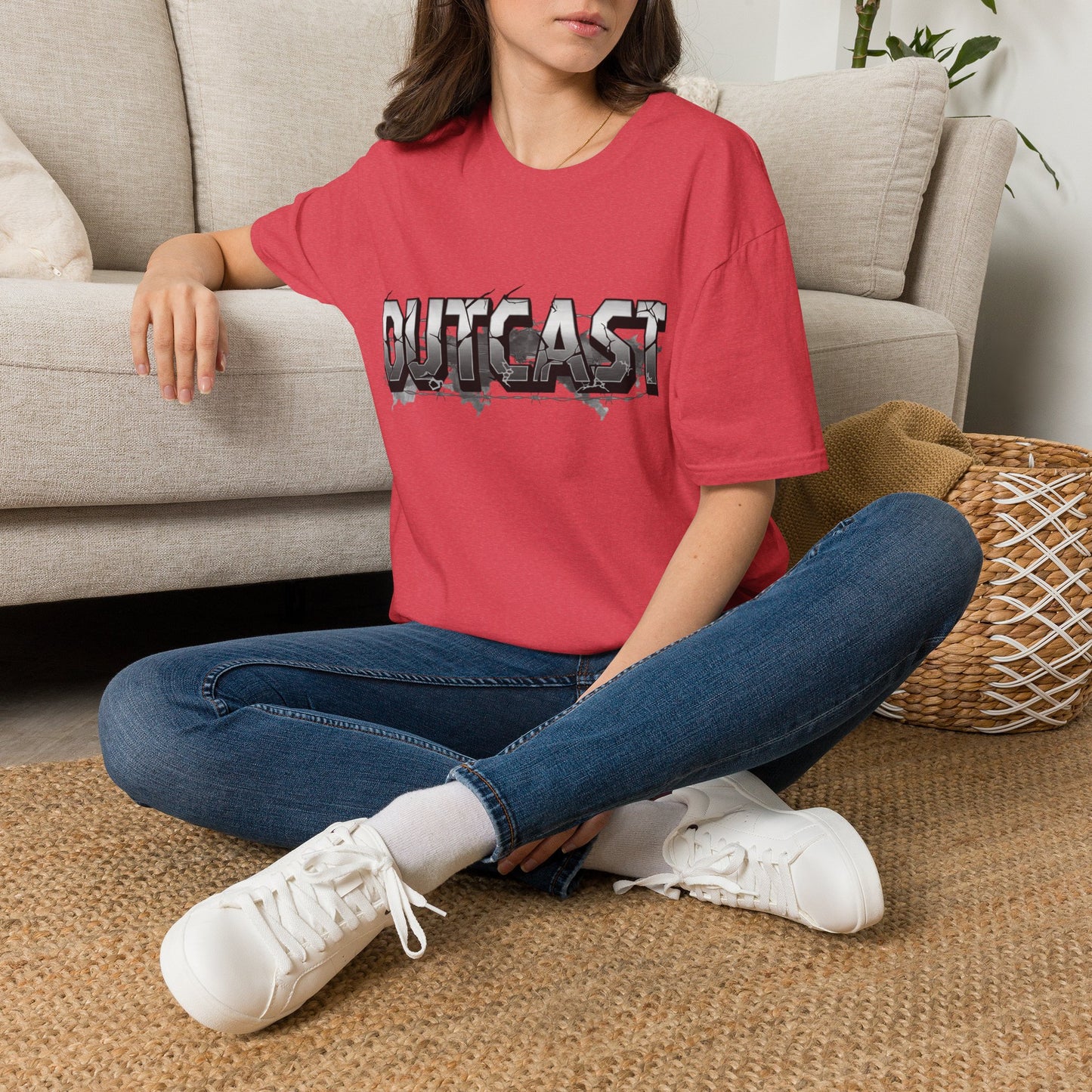 "Outcast" T-Shirt | Minimalist Typography Slogan Tee