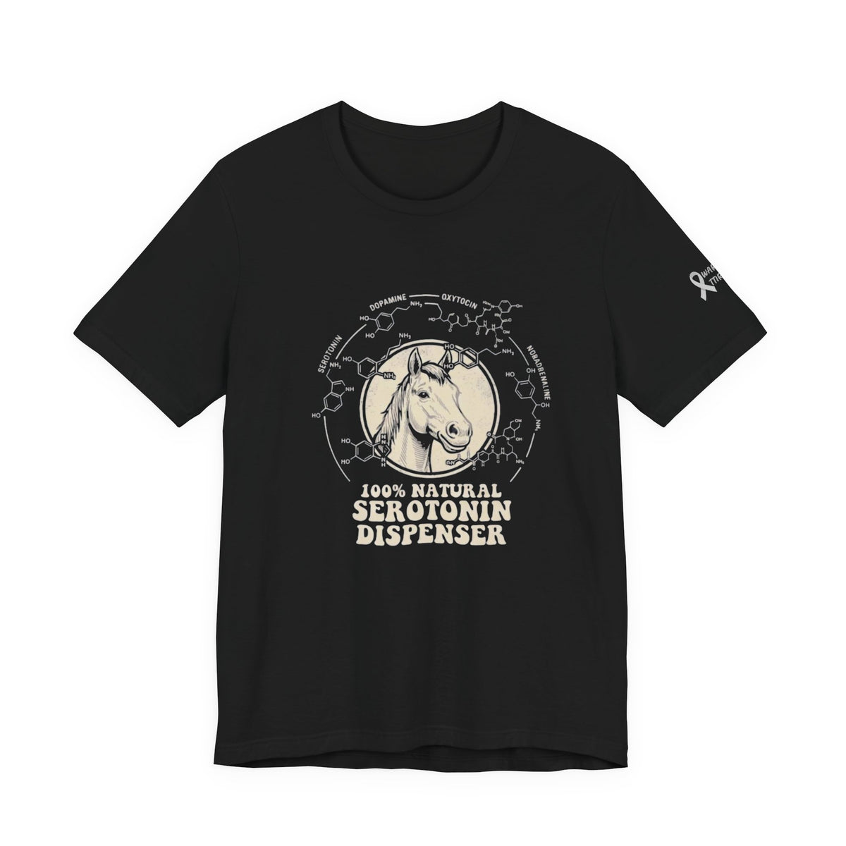 Horse 100% Natural Serotonin Dispenser T-Shirt | Equestrian Mental Health Graphic Tee