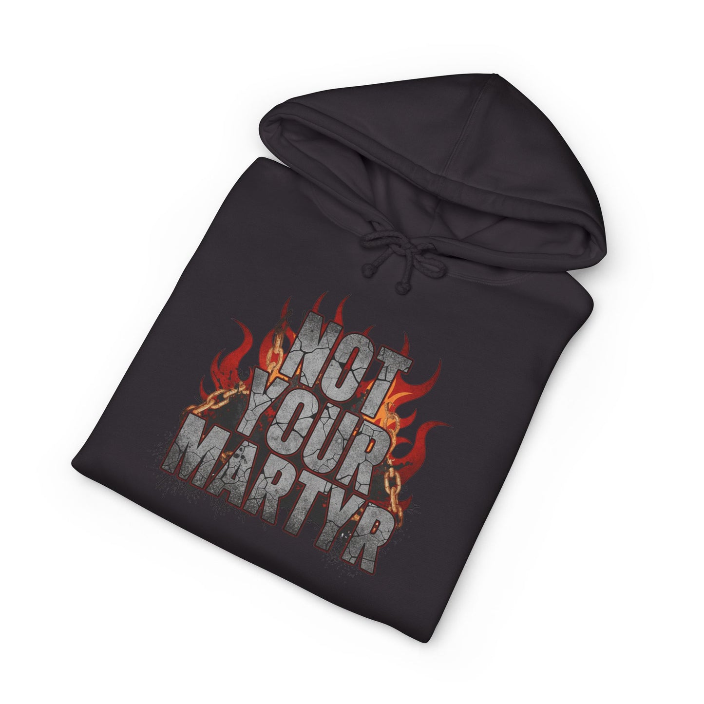 'Not Your Martyr' Grunge Flame Graphic Mental Health Hoodie