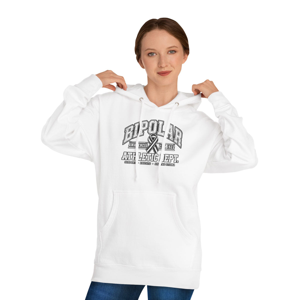 Bipolar Athletic Dept. Hoodie — Retro Varsity Mental Health Awareness Sweatshirt