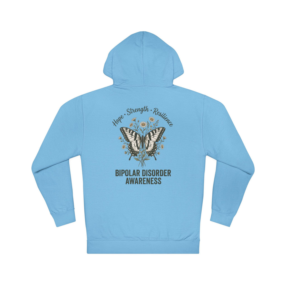 Bipolar Disorder Awareness Hoodie — Hope Strength Resilience Butterfly Design