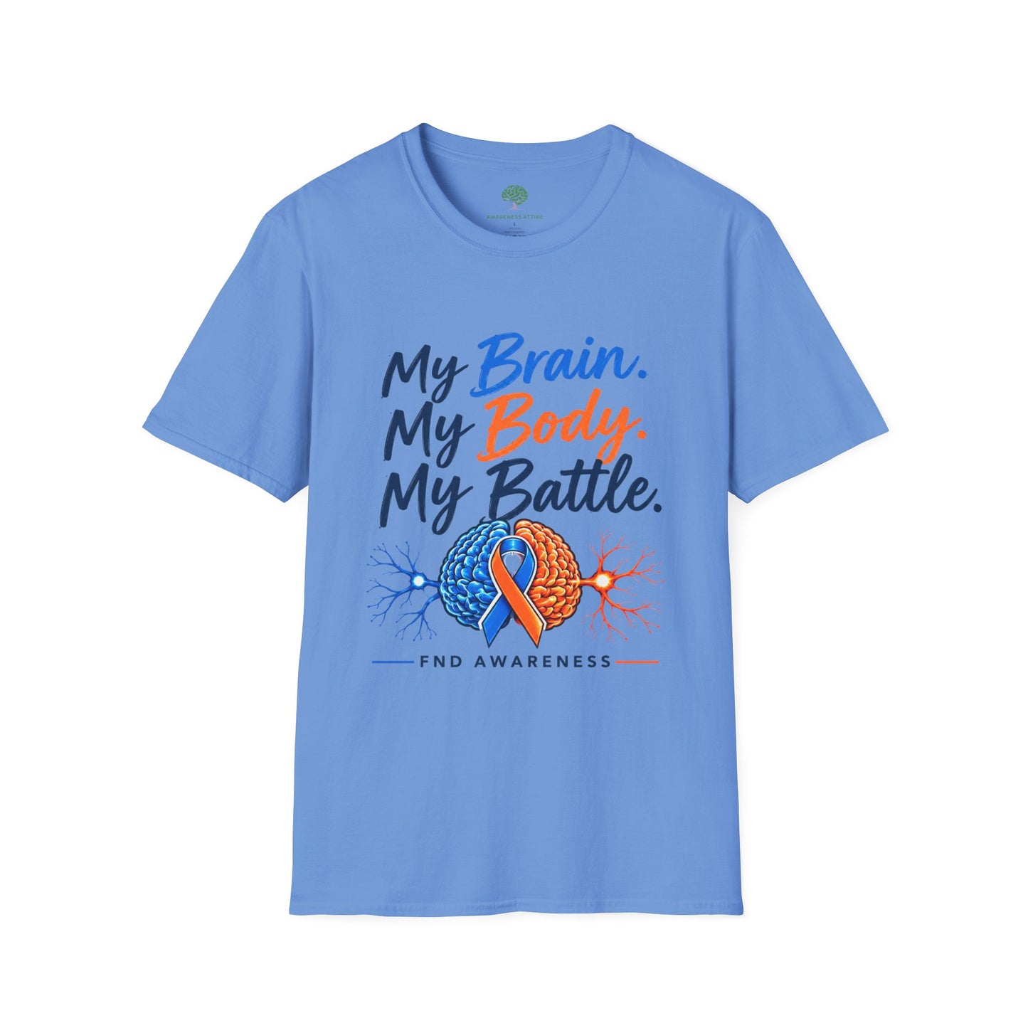 My Brain. My Body. My Battle. Awareness T-Shirt — Neurological Health Ribbon Tee