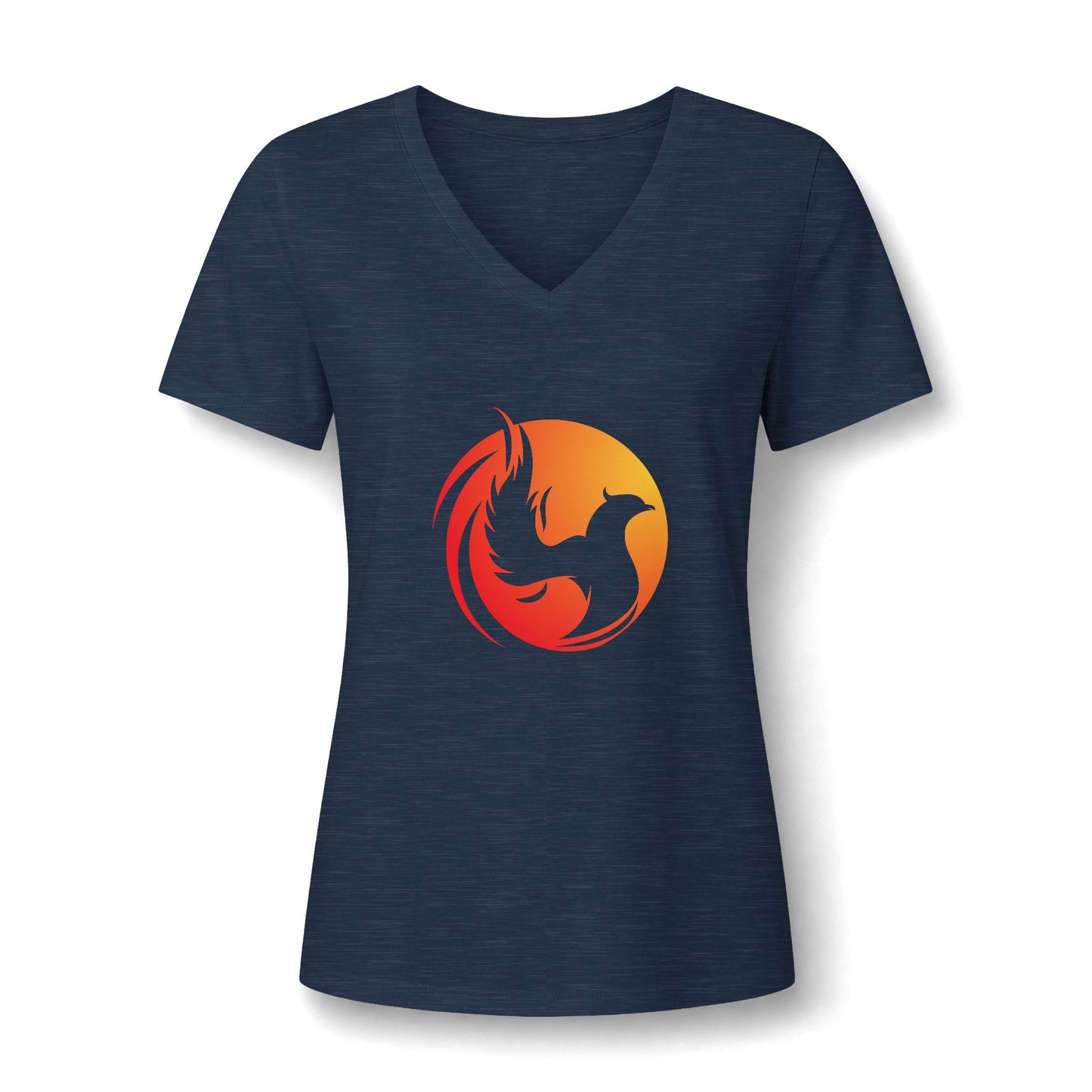 Mental health V Neck featuring a bright logo phoenix and a phrase about inner strength