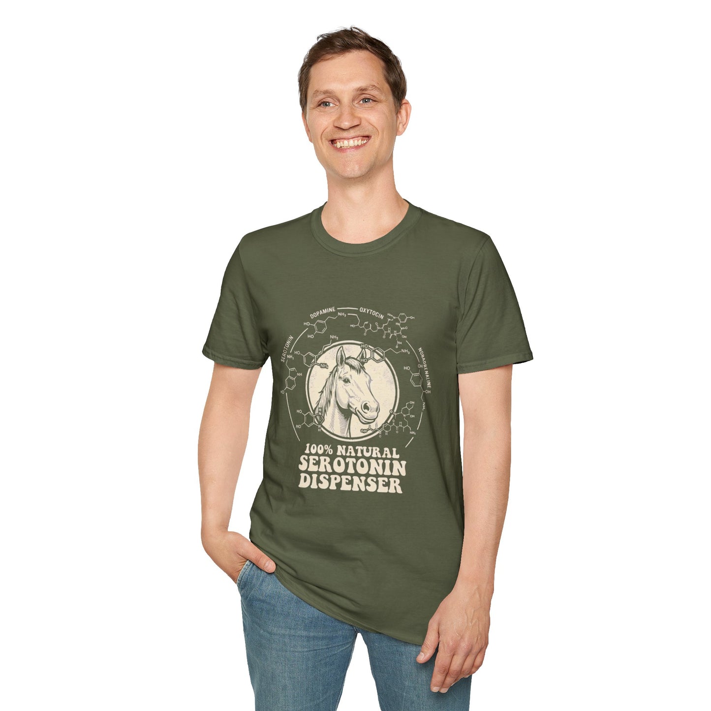 100% Natural Serotonin Dispenser Horse Graphic Tee