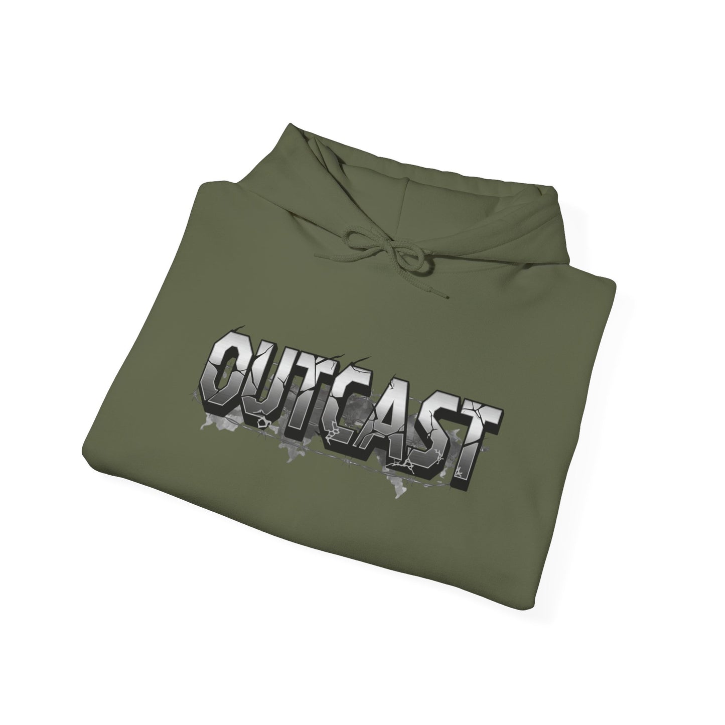 Outcast Graphic Hoodie — Grunge Drip Streetwear Pullover
