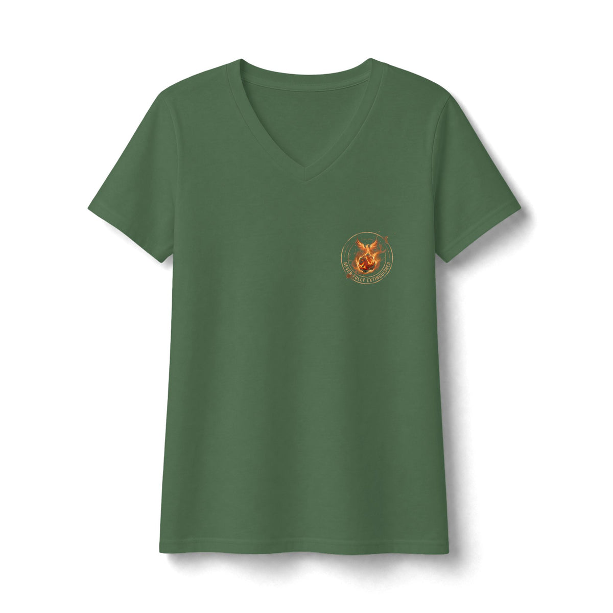 Never Fully Extinguished Phoenix Mental Health Women's V-Neck